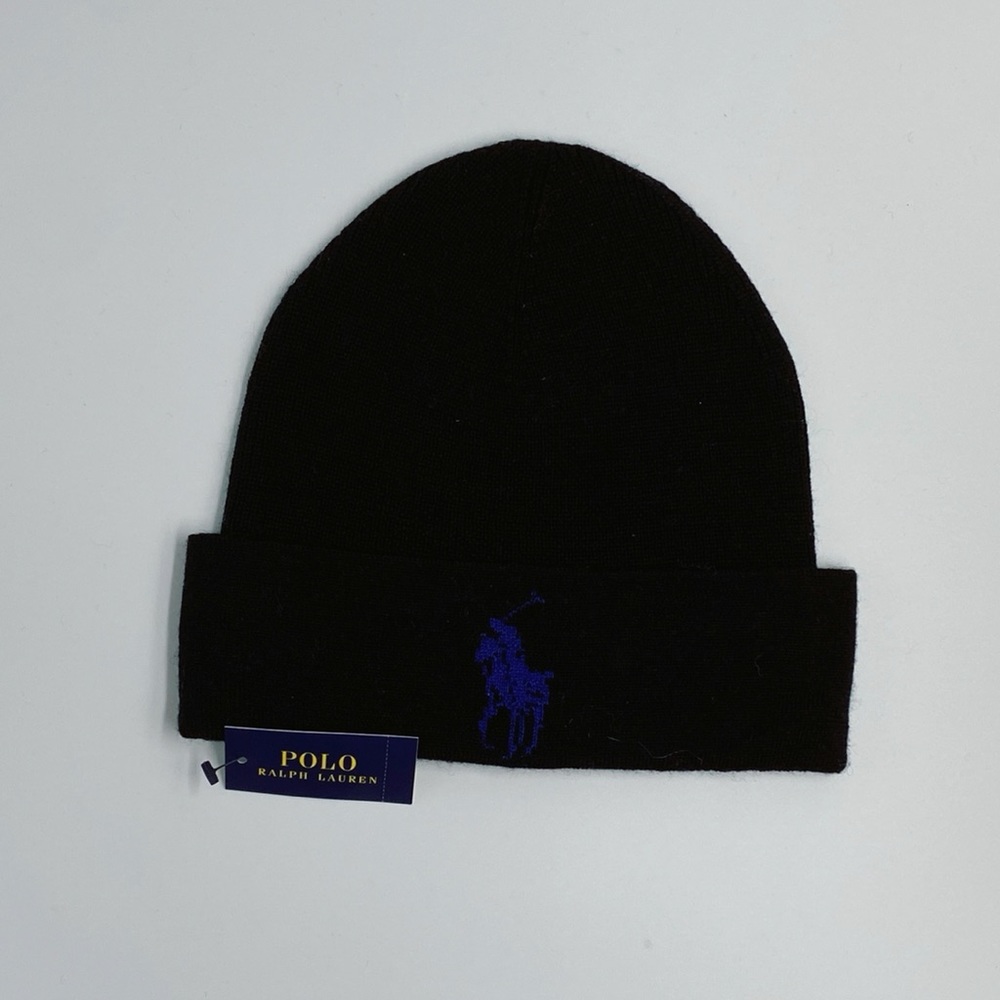 Polo Ralph Lauren Pony 100% Wool Knit Beanie
